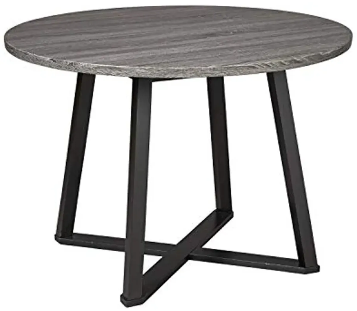 Signature Design by Ashley Centiar Mid Century Dining Set with Round Table, Chairs and Accessories, Gray/Black