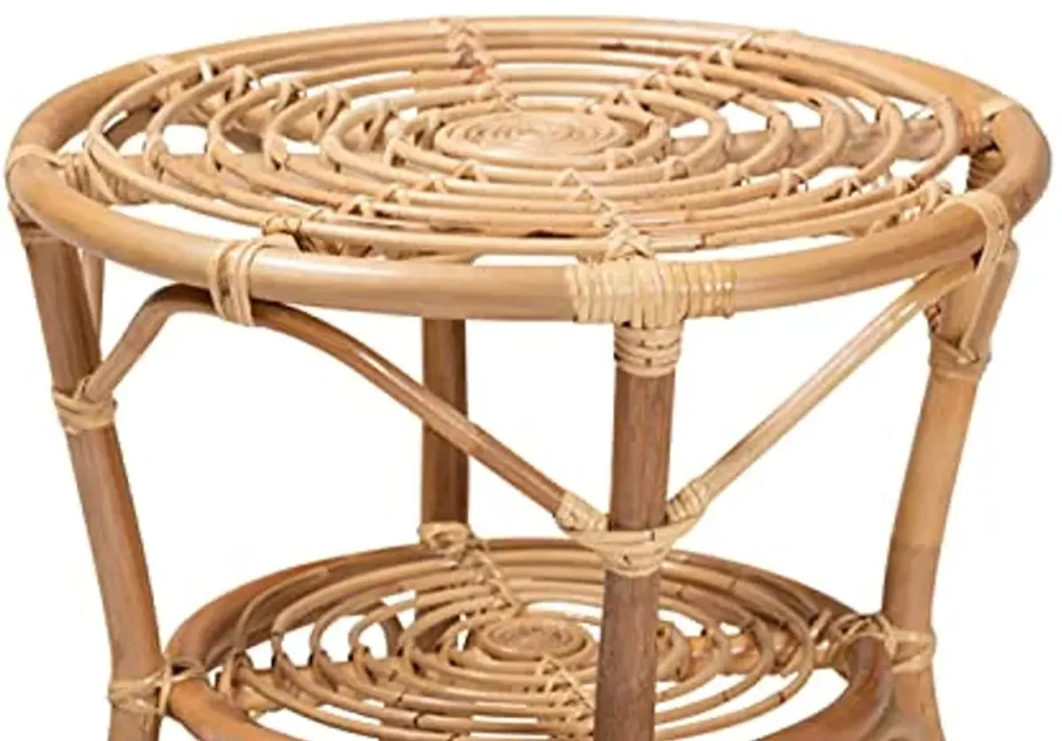 Baxton Studio Cariel Modern Bohemian Natural Brown Rattan Coffee Table