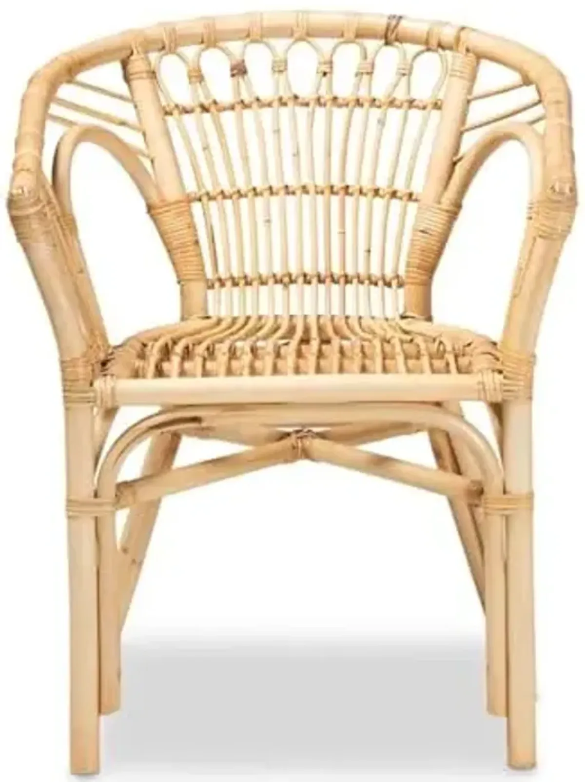 Baxton Studio Kaka Modern Bohemian Natural Brown Rattan Dining Chair