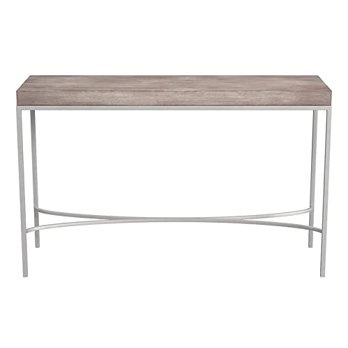 Bassett Mirror Company Fenning Wood and Metal Console Table in Silver