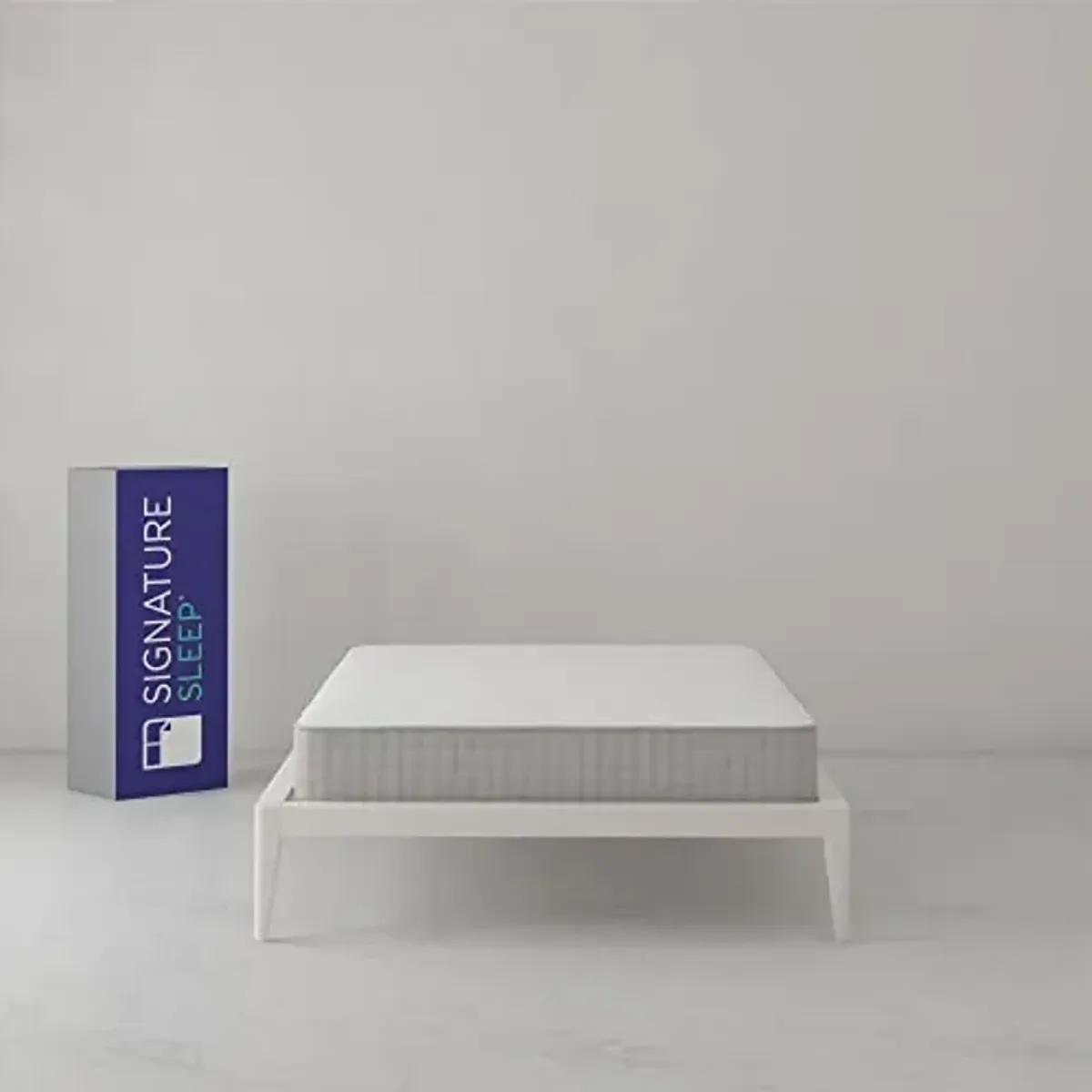 Signature Sleep Dream On 8 Inch Flippable Pocket Mattress Full Size - Medium-Firm Bed Mattress, GreenGuard Gold Certified - Ready to Ship, Rolled & Compressed White