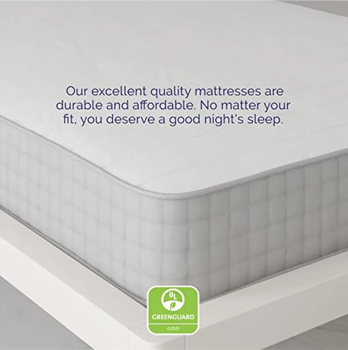 Signature Sleep Dream On 8 Inch Flippable Pocket Mattress Full Size - Medium-Firm Bed Mattress, GreenGuard Gold Certified - Ready to Ship, Rolled & Compressed White