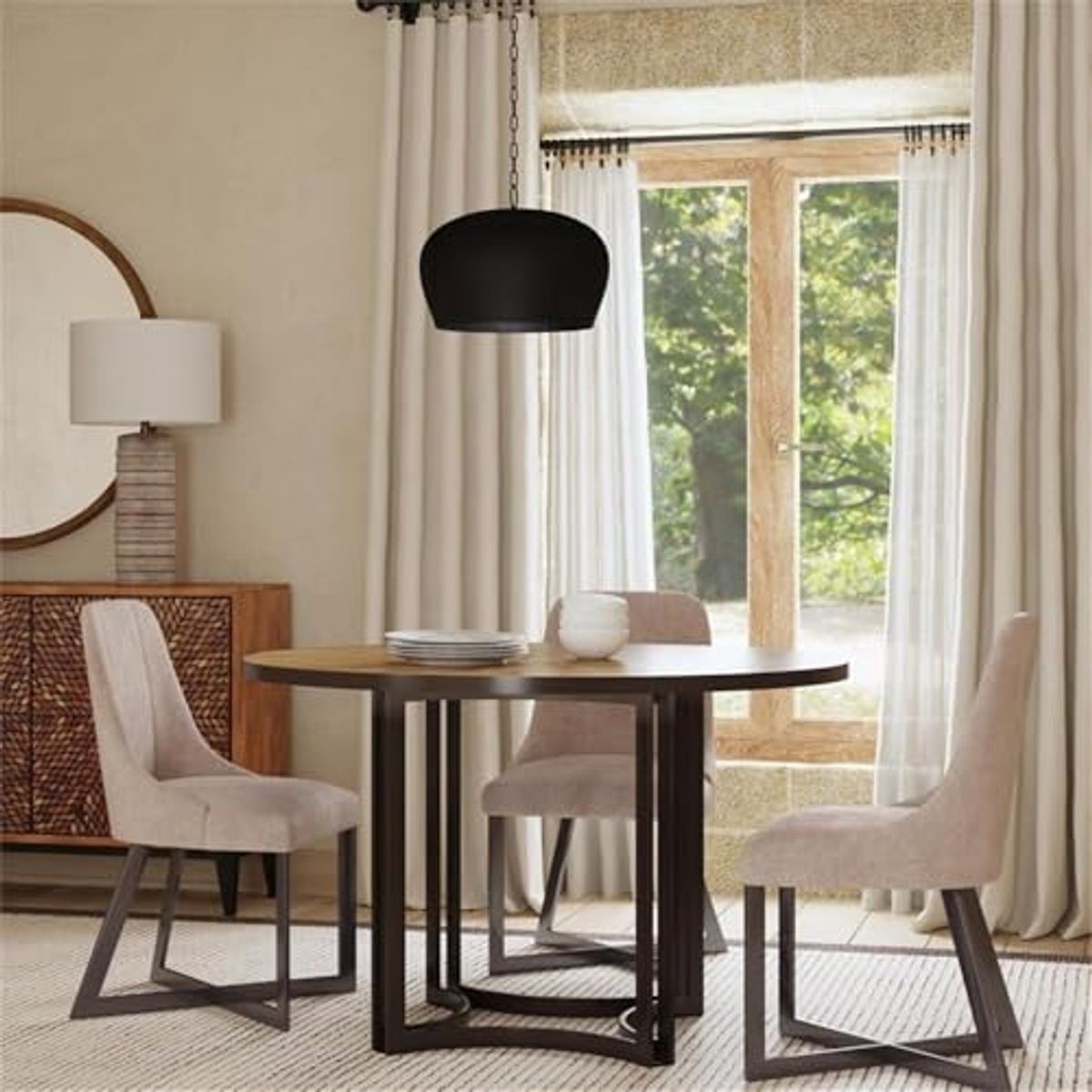 Bassett Mirror Company Trucco Dining Table in Black Wood