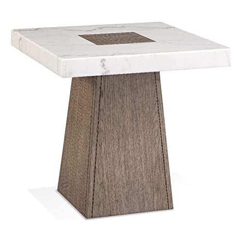 Bassett Mirror Company Collinston End Table in White Marble