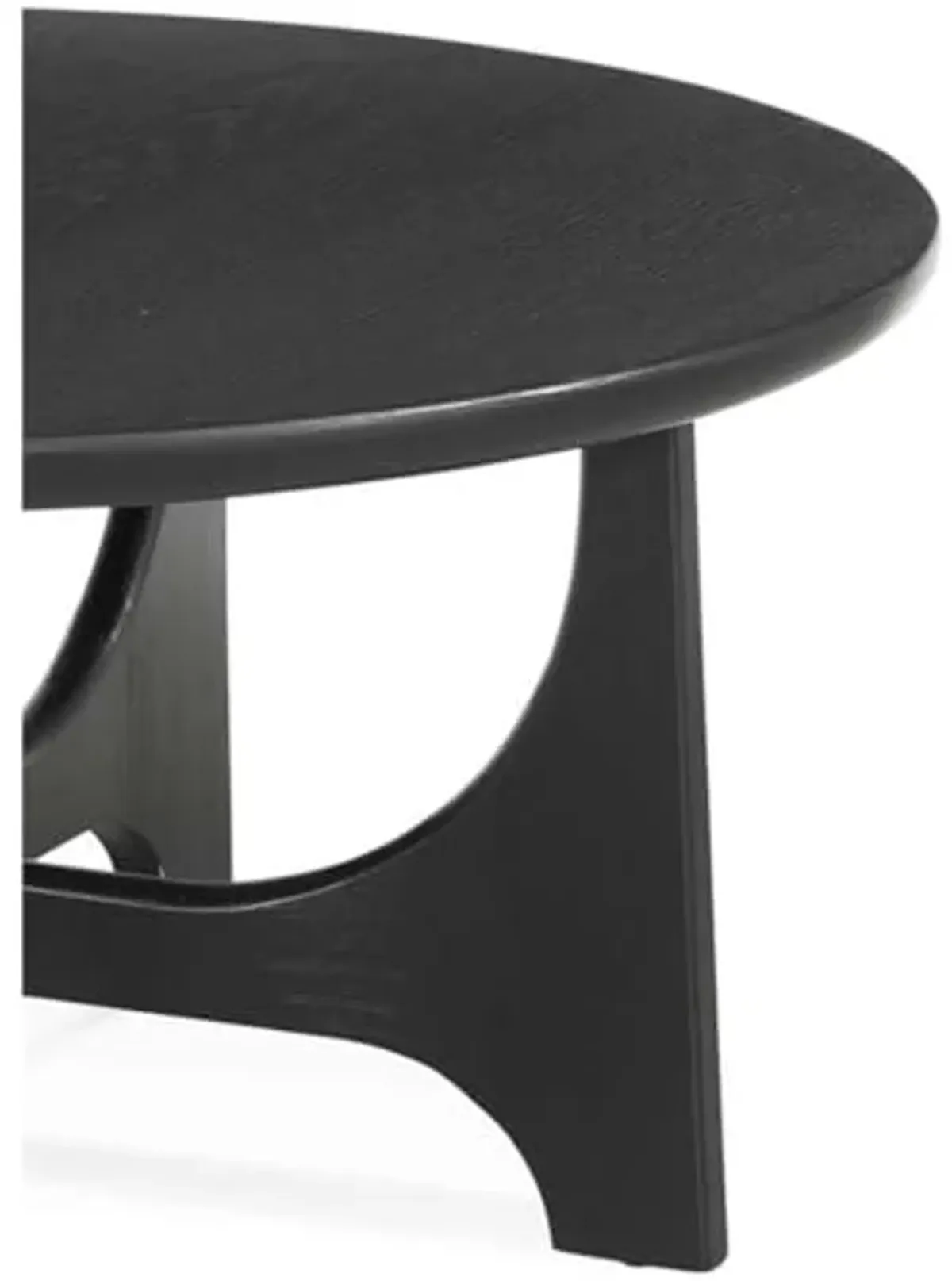 Bassett Mirror Company Dunnigan Round Cocktail Table in Black Wood