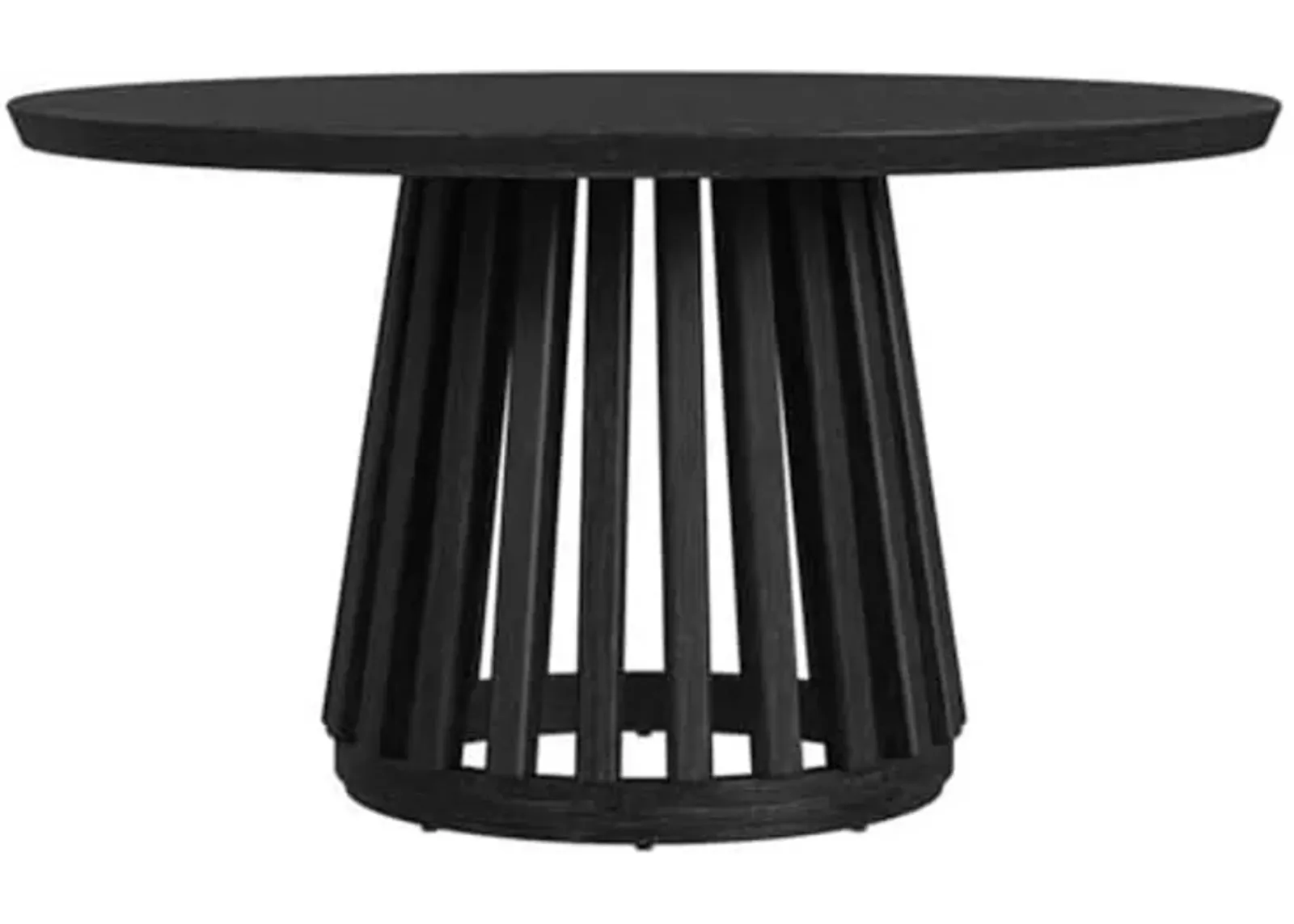 Bassett Mirror Company Mateo Contemporary Round Dining Table in Black Wood