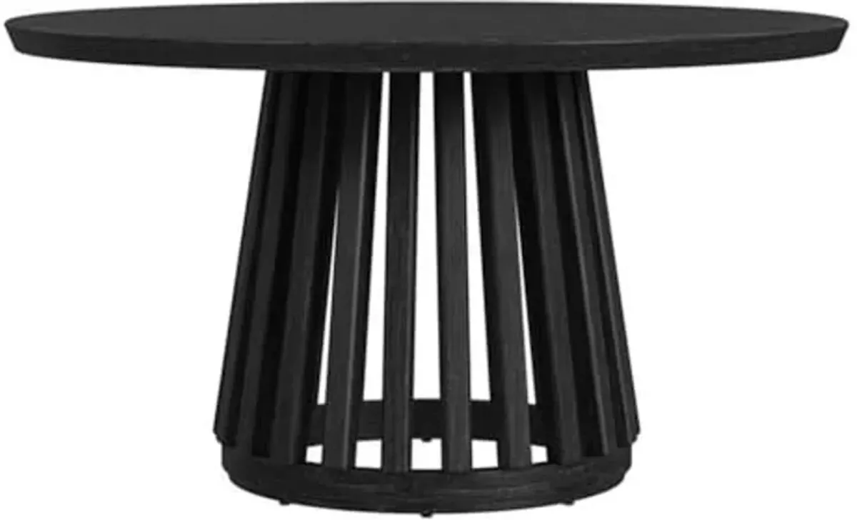 Bassett Mirror Company Mateo Contemporary Round Dining Table in Black Wood