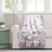 Lush Decor Flutter Butterfly Throw Blanket, 60" x 50", Lilac