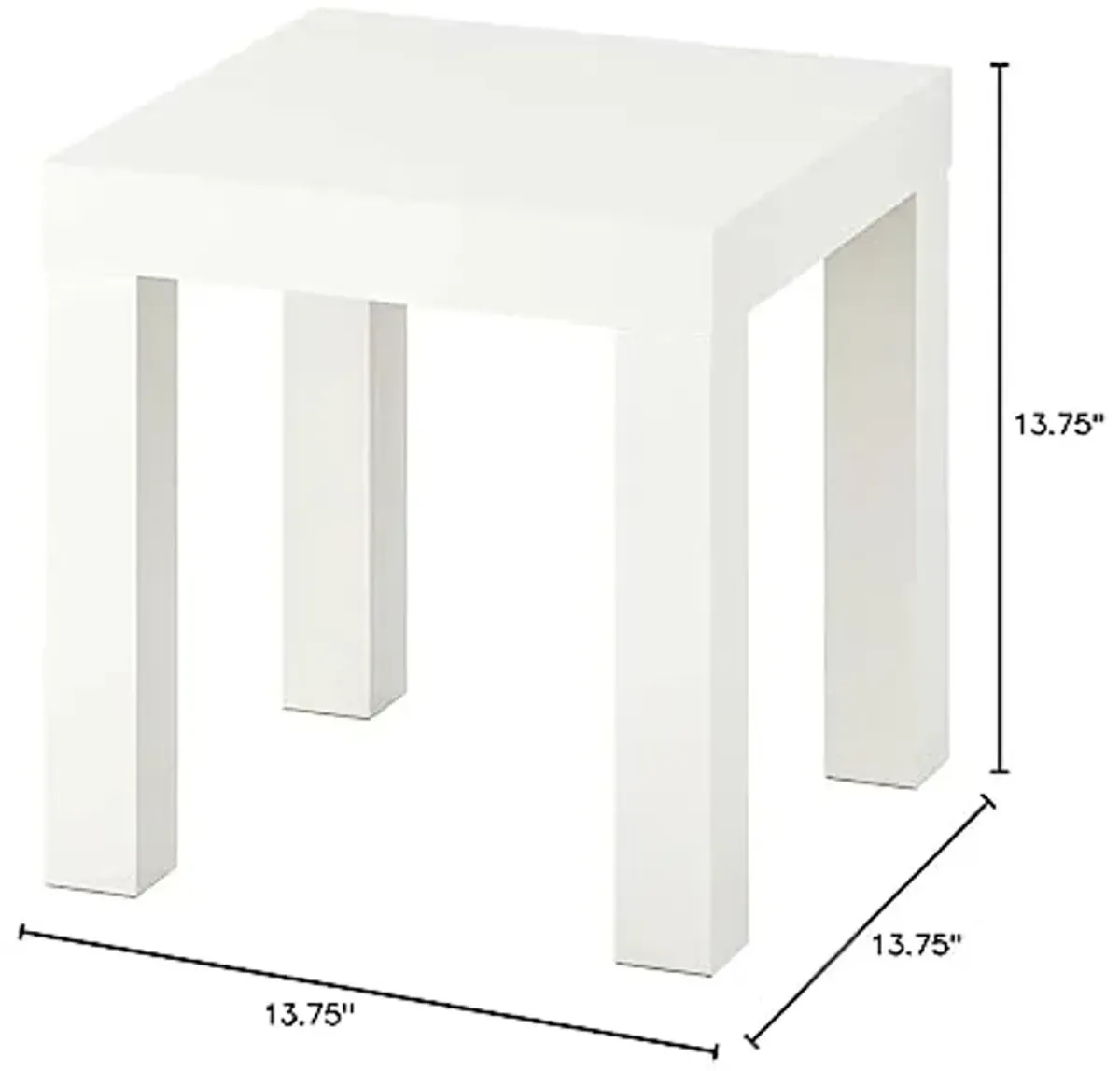 New Lack Side Table, White 13 3/4x13 3/4"