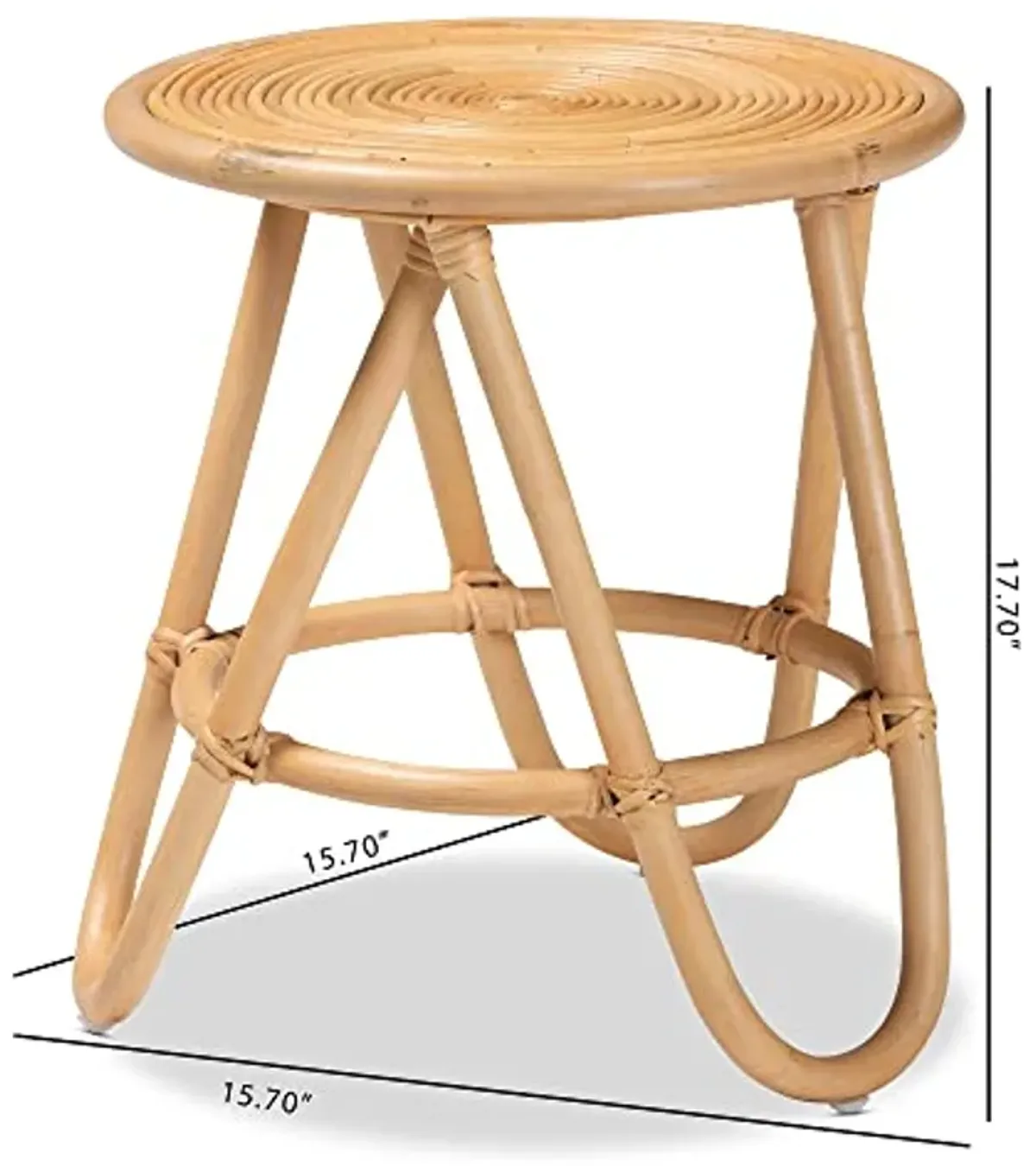 Baxton Studio Rinjani Natural Rattan End Table