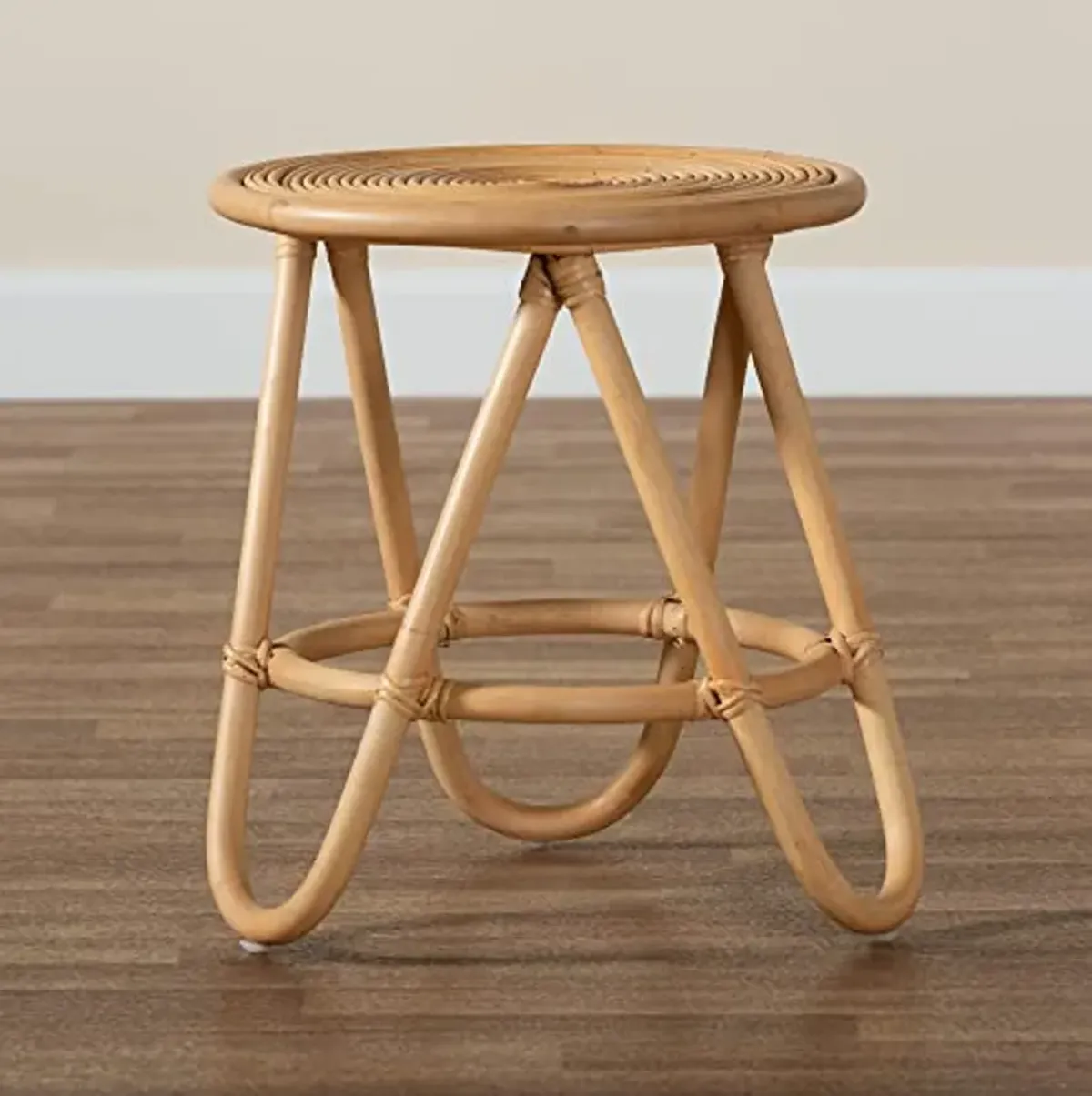 Baxton Studio Rinjani Natural Rattan End Table