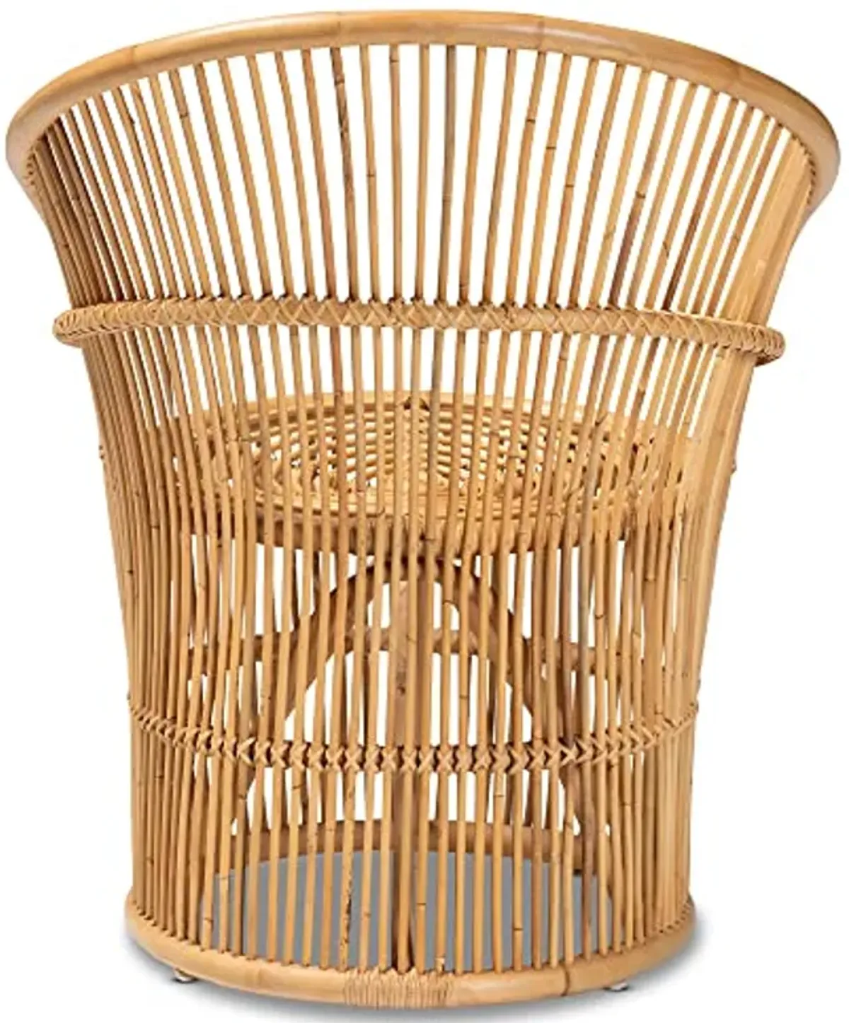 Baxton Studio Narva Natural Rattan Accent Chair, Standard, Light Honey