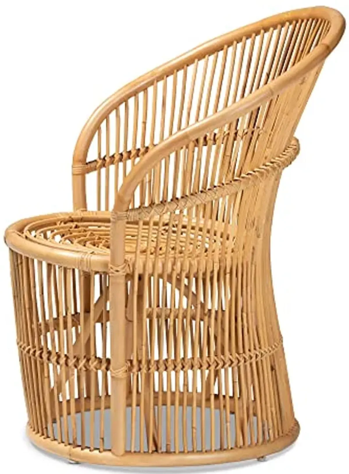 Baxton Studio Narva Natural Rattan Accent Chair, Standard, Light Honey