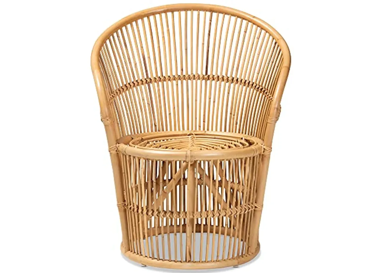 Baxton Studio Narva Natural Rattan Accent Chair, Standard, Light Honey