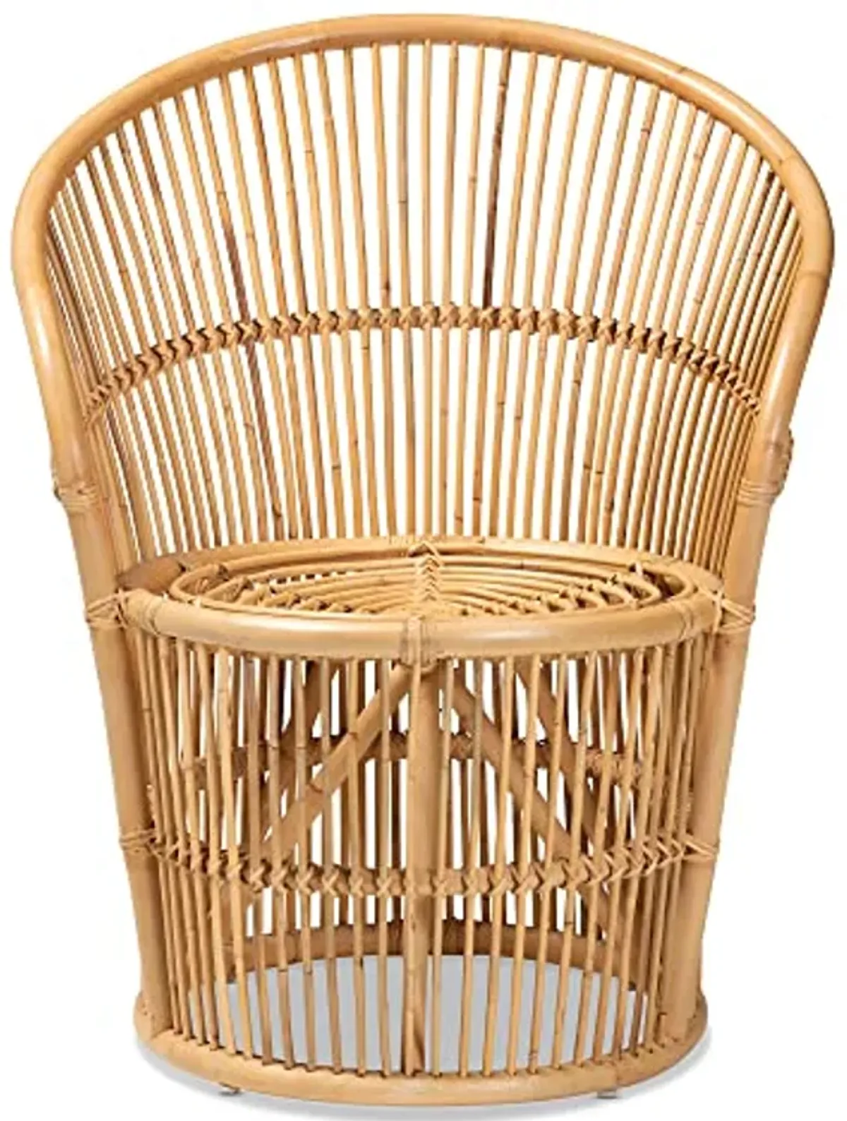 Baxton Studio Narva Natural Rattan Accent Chair, Standard, Light Honey