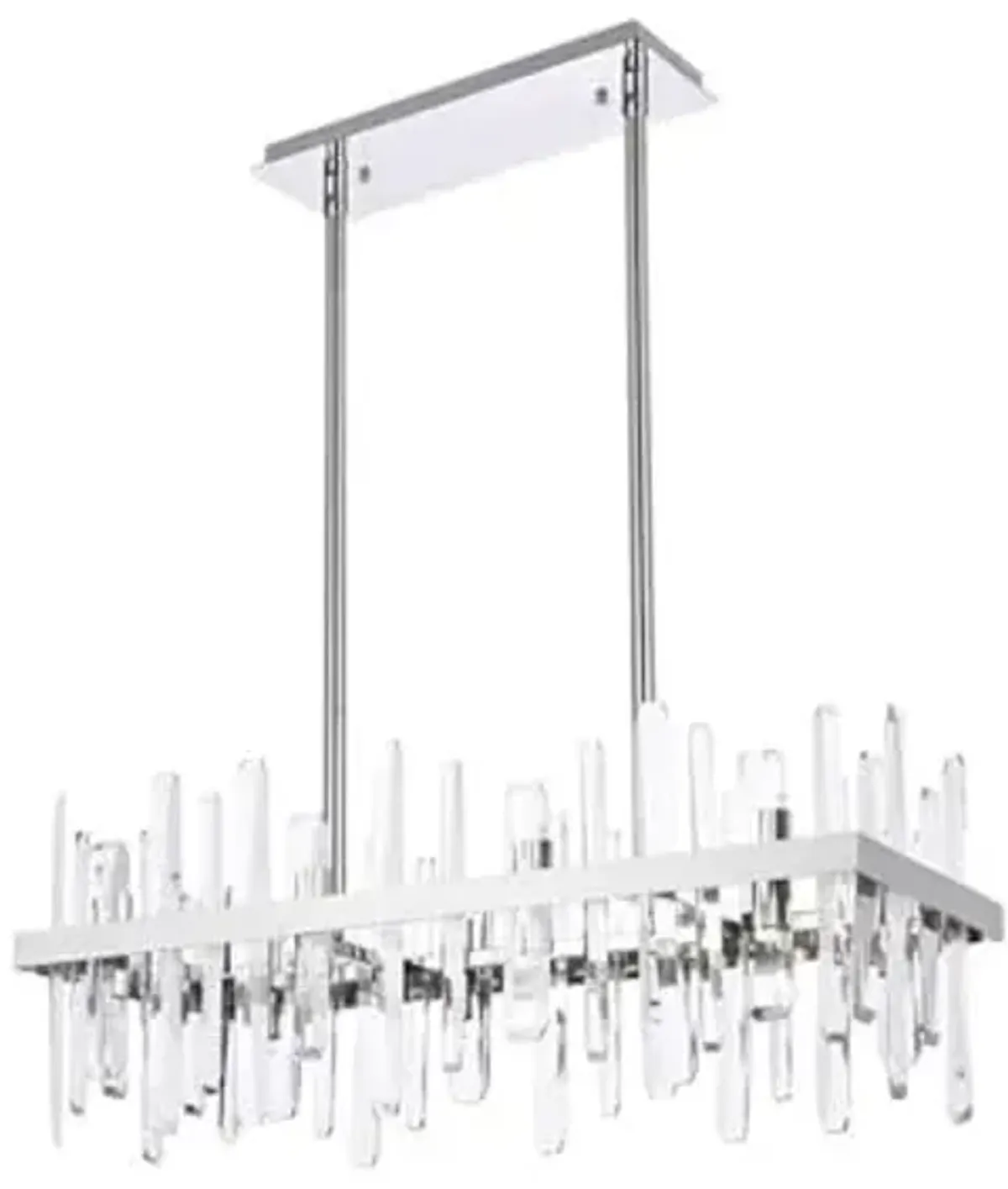 Elegant Decor Indoor Modern Serena 30 inch Crystal Rectangle Chandelier - Chrome