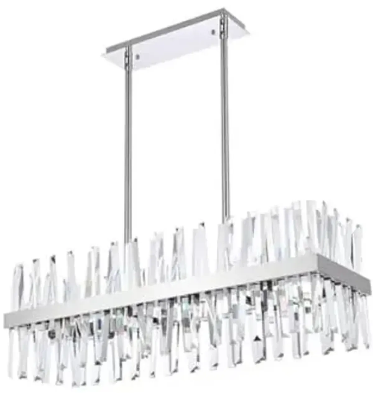 Elegant Lighting Serephina 36 inch Crystal Rectangle Chandelier Light in Chrome, 6200G36C