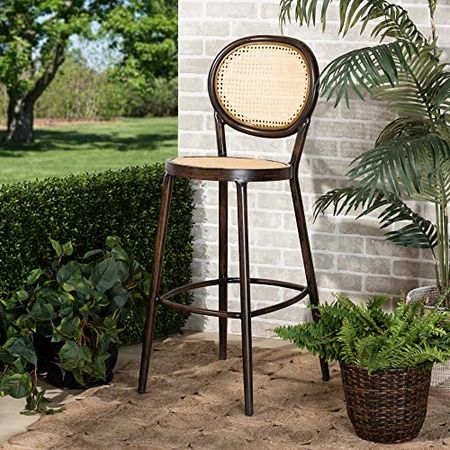 Wholesale Interiors Thalia Outdoor Dining Chair, Beige/Dark Brown