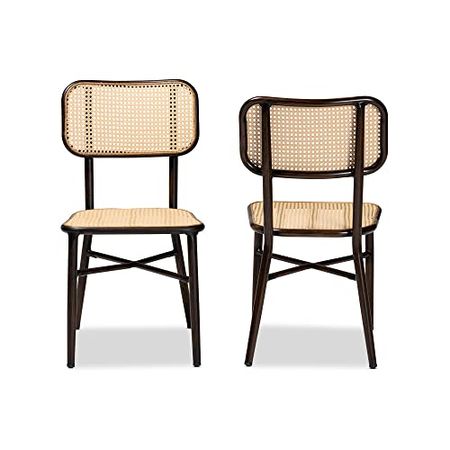 Wholesale Interiors Katina Outdoor Dining Chairs, Beige/Dark Brown