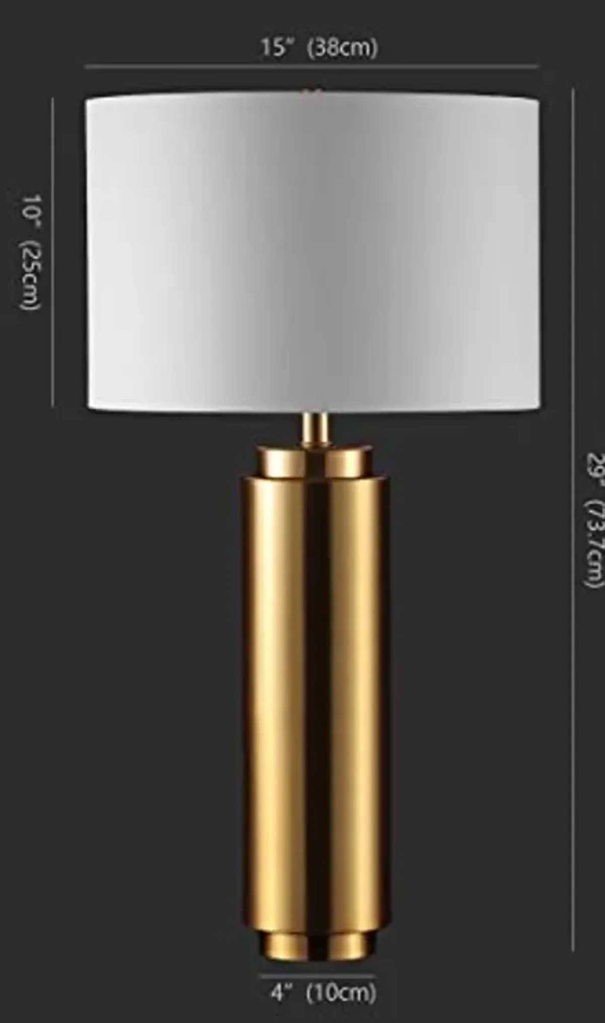 SAFAVIEH Couture Lighting Collection Terry Modern Metal Pillar Gold/White 30-inch Bedroom Living Room Home Office Desk Nightstand Table Lamp (LED Bulb Included)