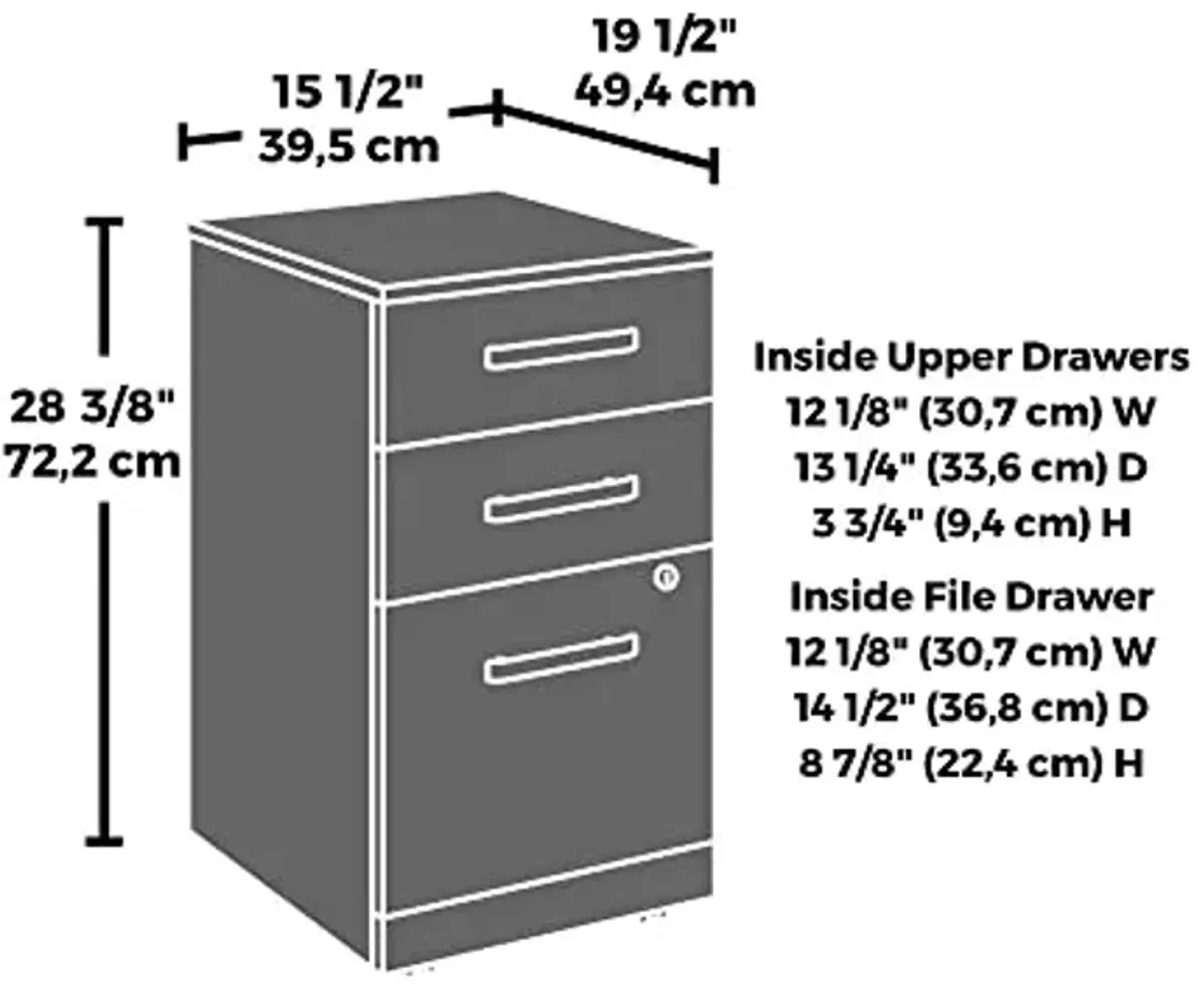 OfficeWorks by Sauder Affirm Mobile File, L: 15.55'' x W: 19.45'' x H: 28.43'', Hudson Elm Finish
