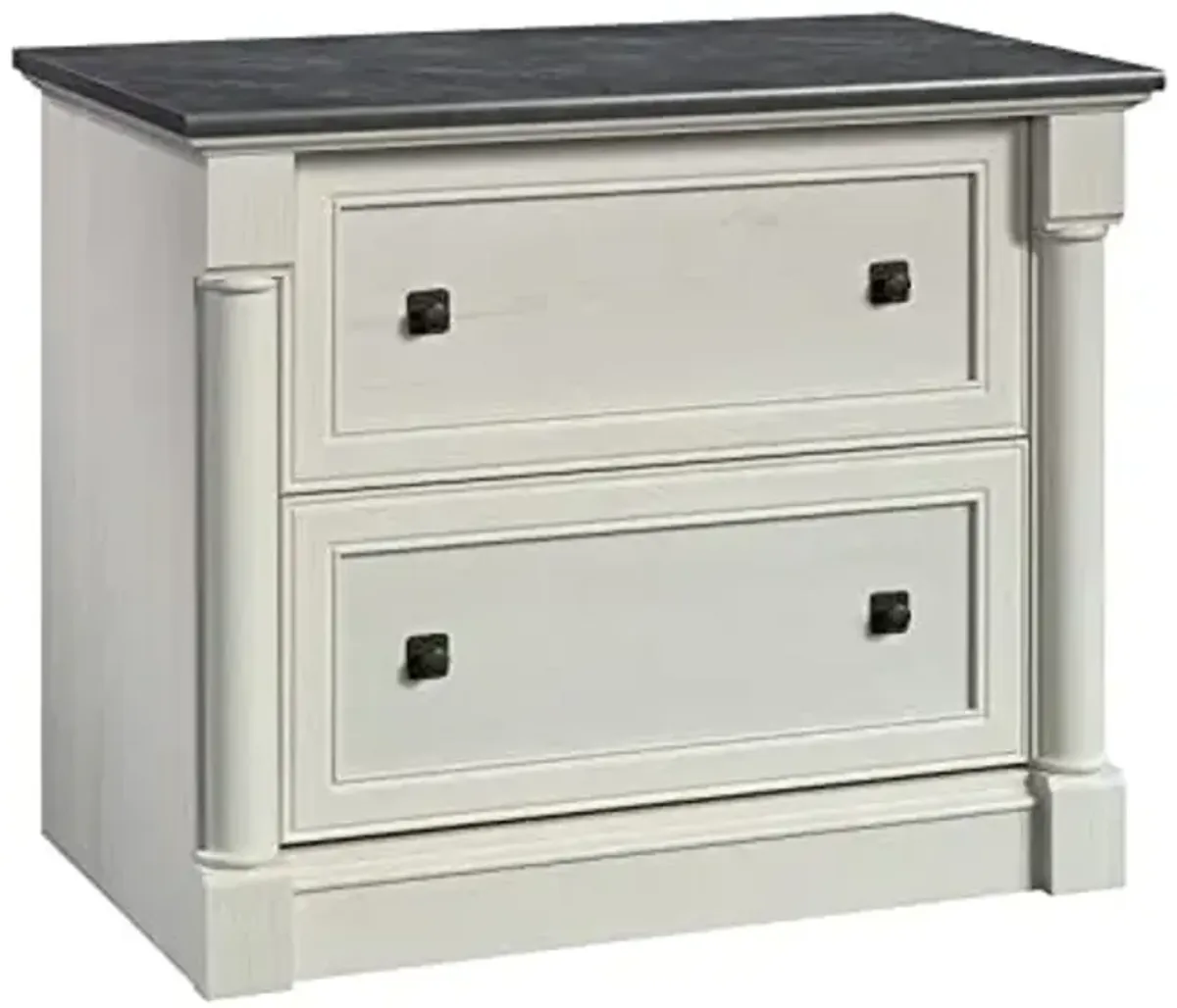 Sauder Palladia 2 Drawer File Cabinet, Lateral Filing Cabinets for Home Office, Hanging File Folders Organizer, Interlocking Drawers, in Glacier Oak Finish