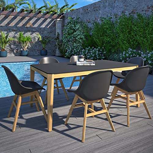 Amazonia Patio Amazonia Outdoor Dining Table, Black