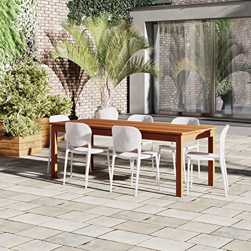 Amazonia Patio Amazonia Eucalyptus Wood Outdoor Dining Set WT, White