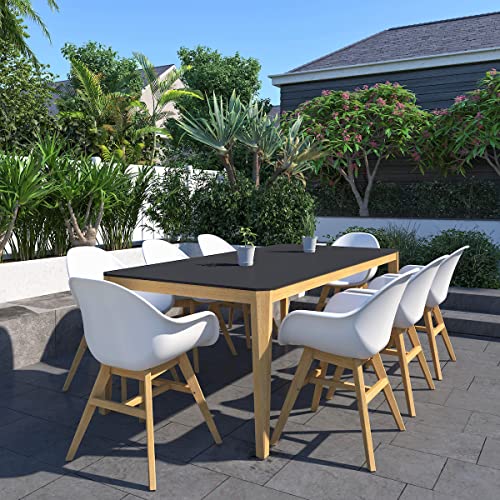 Amazonia Patio Amazonia Eucalyptus Wood Outdoor Dining Set, Black