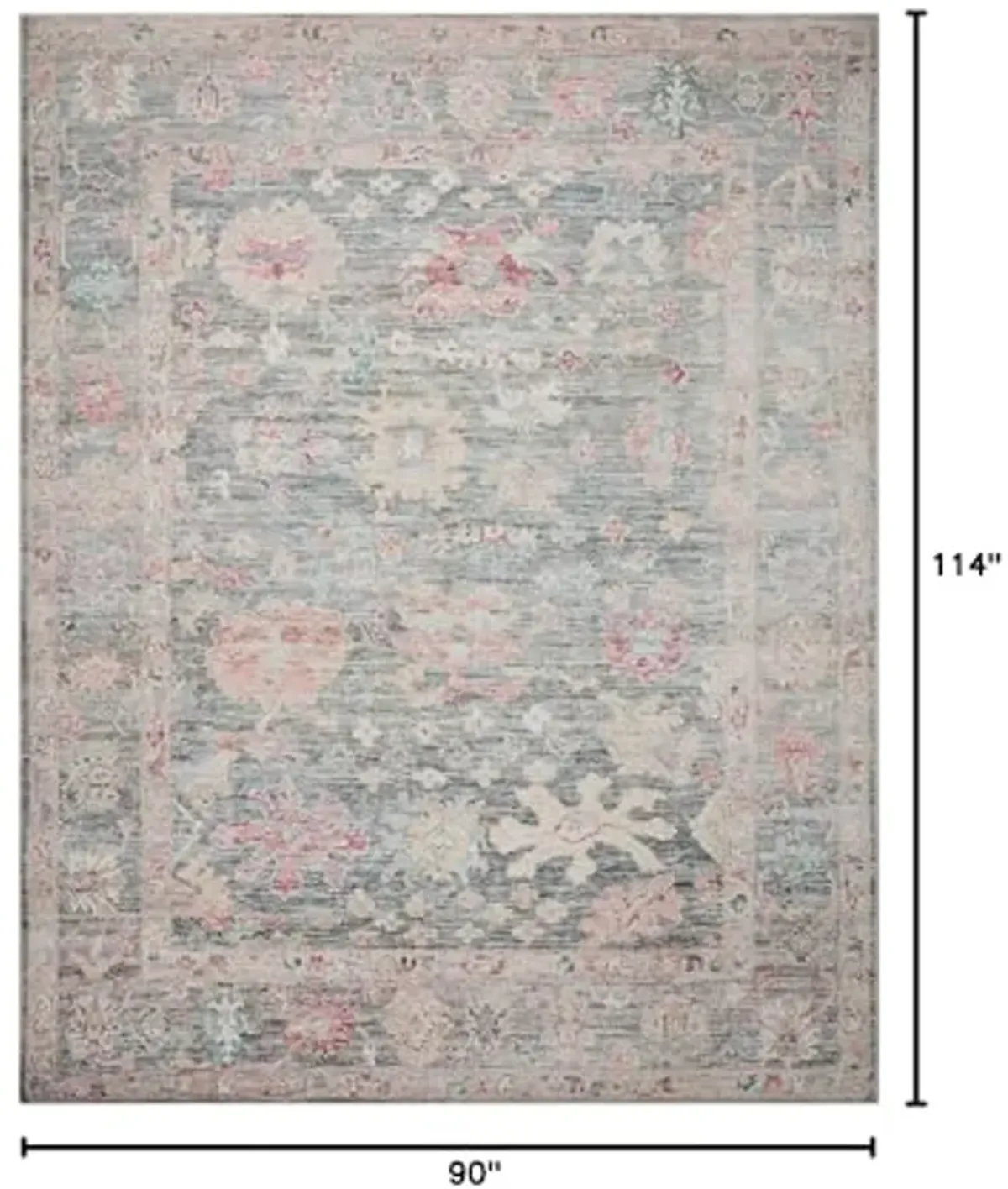 Loloi II Elysium Collection ELY-02 Graphite/Multi 7'-6" x 9'-6" Area Rug