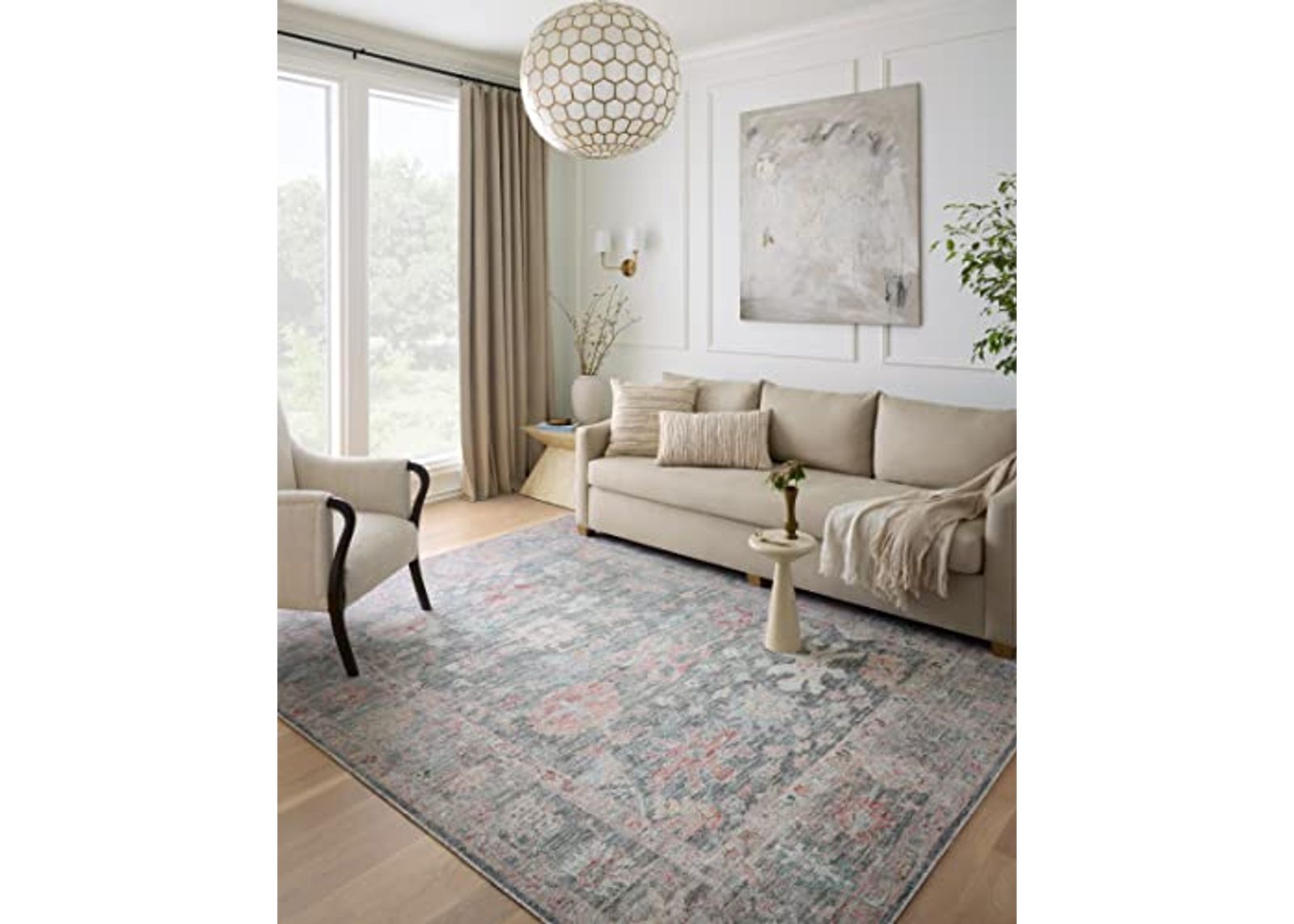 Loloi II Elysium Collection ELY-02 Graphite/Multi 7'-6" x 9'-6" Area Rug