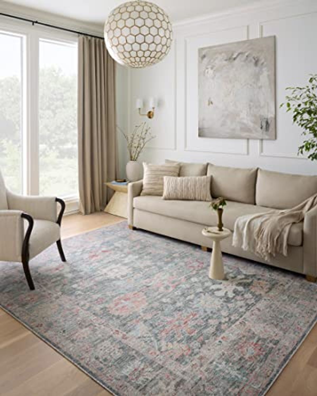 Loloi II Elysium Collection ELY-02 Graphite/Multi 7'-6" x 9'-6" Area Rug