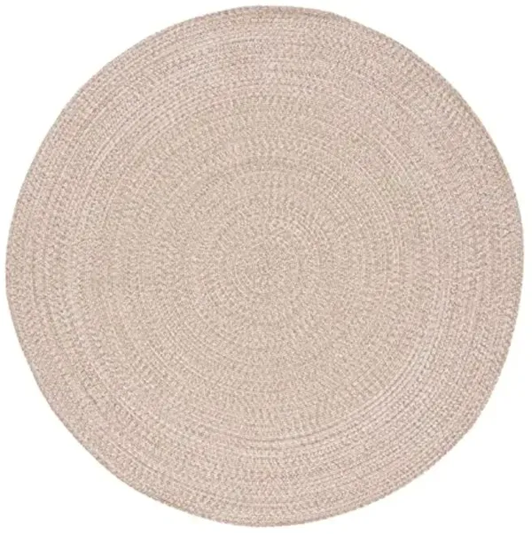 SAFAVIEH Washable Rug Outdoor Braided Collection - 7' Round, Natural, Handmade & Reversible, Non-Shedding & Easy to Clean, Ideal for Patio, Backyard, Mudroom (BRA201B)