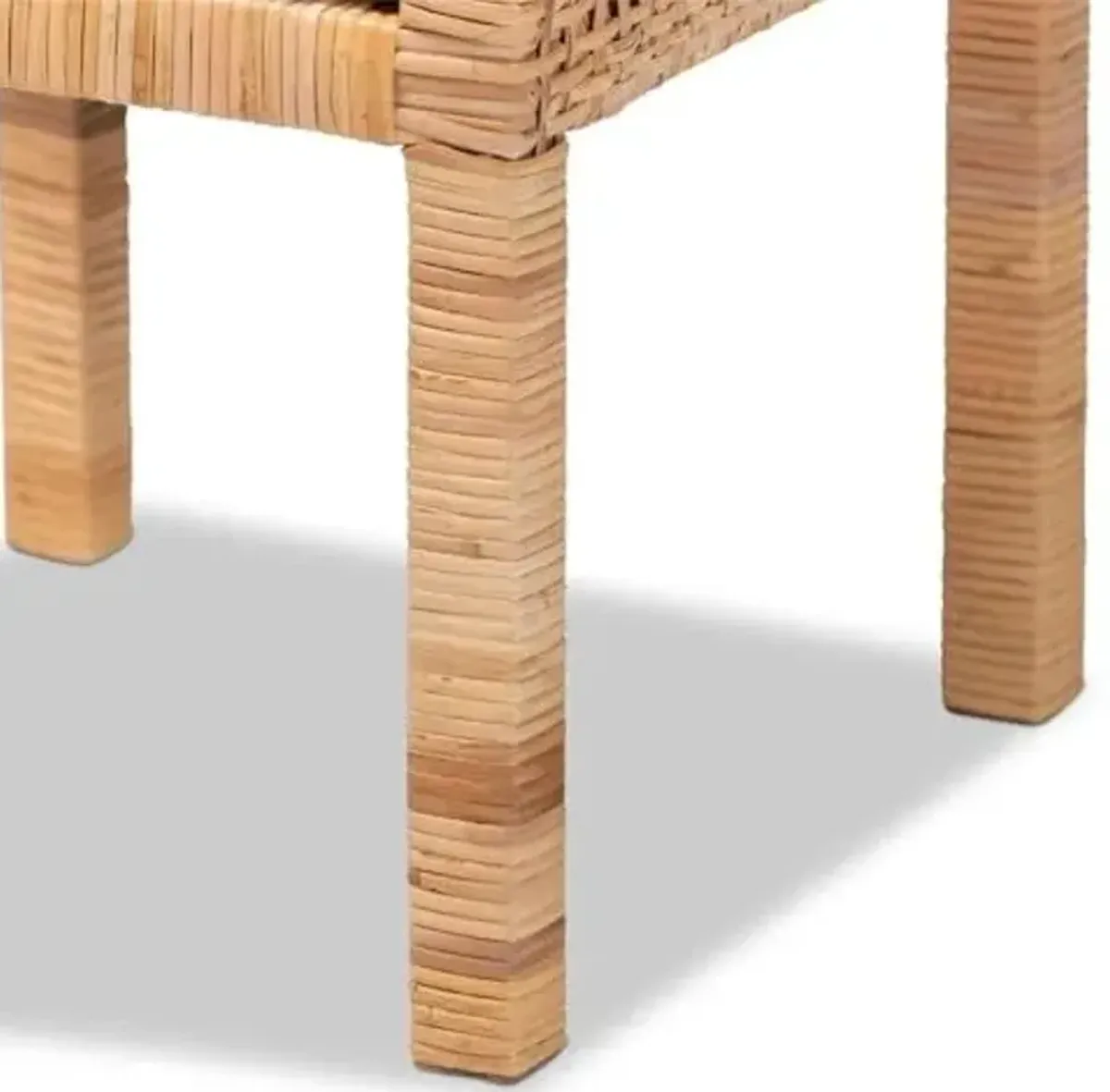 Baxton Studio Vivan Modern Bohemian Natural Brown Rattan 1-Door Nightstand