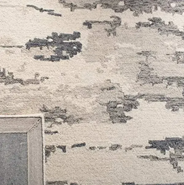 SAFAVIEH Abstract Collection Accent Rug - 2' x 3', Charcoal & Ivory, Handmade Abstract Wool, Ideal for High Traffic Areas in Entryway, Living Room, Bedroom (ABT465H)