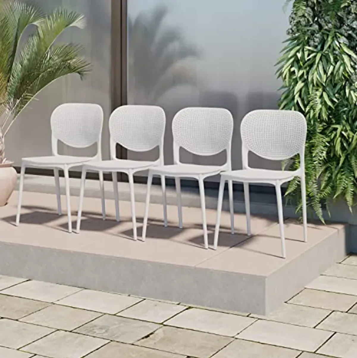 Amazonia Patio Piece Eucalyptus Wood Outdoor Dining Set WT, Table: Brown Chair: White