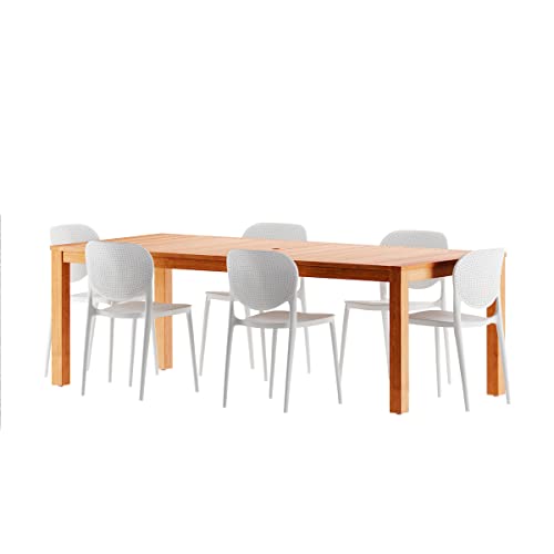 Amazonia Patio Amazonia Piece Eucalyptus Wood Outdoor Dining Set WT