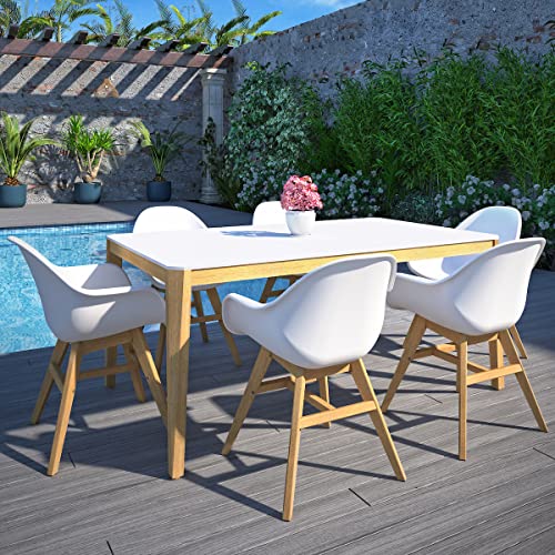 Amazonia Patio Amazonia Piece Eucalyptus Wood Outdoor Dining Set, Table