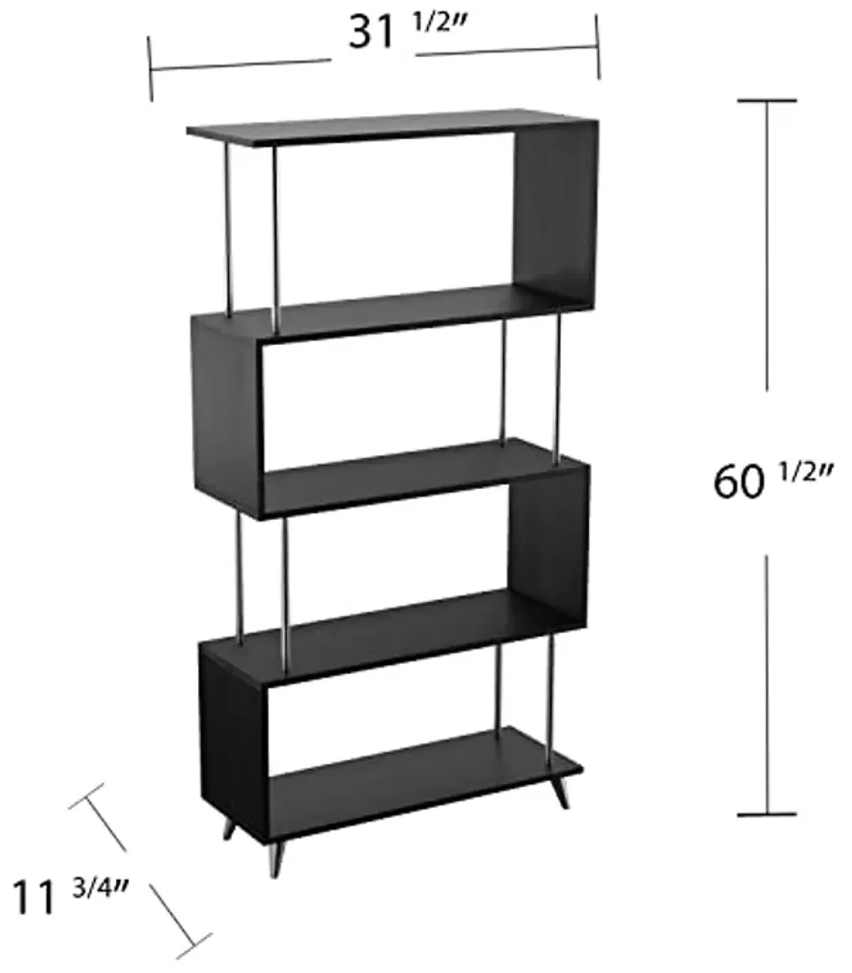 SEI Furniture Beckerman Asymmetrical Etagere - Black