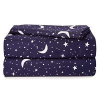 Heritage Kids 3 Piece Sheet Set, Including Top Sheet, Fitted Sheet & 1 Pillow Case, Constellation Print, Twin, Navy, Blue, K687913
