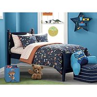 Heritage Kids Woodland Safari 7 Piece Complete Bed-in-a-Bag Set, Full, Blue