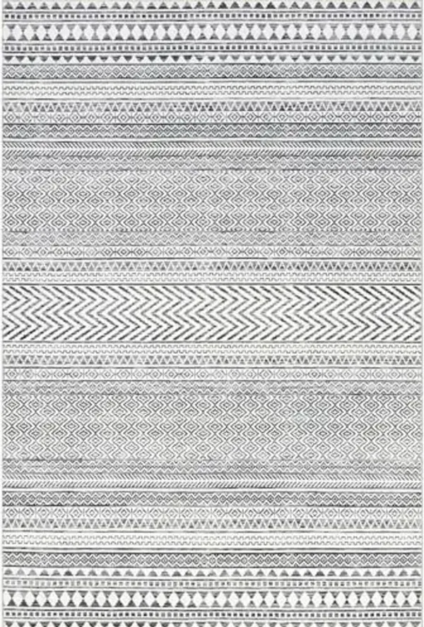 Nuloom SpinClean Kira Grey/Ivory, 9' x 12', Chevron, Soft and Cozy, High Traffic, Stain Resistant, Easy Clean, Durable, Machine Washable Area Rug for Bedroom, Living Room, Dining Space, Entryway