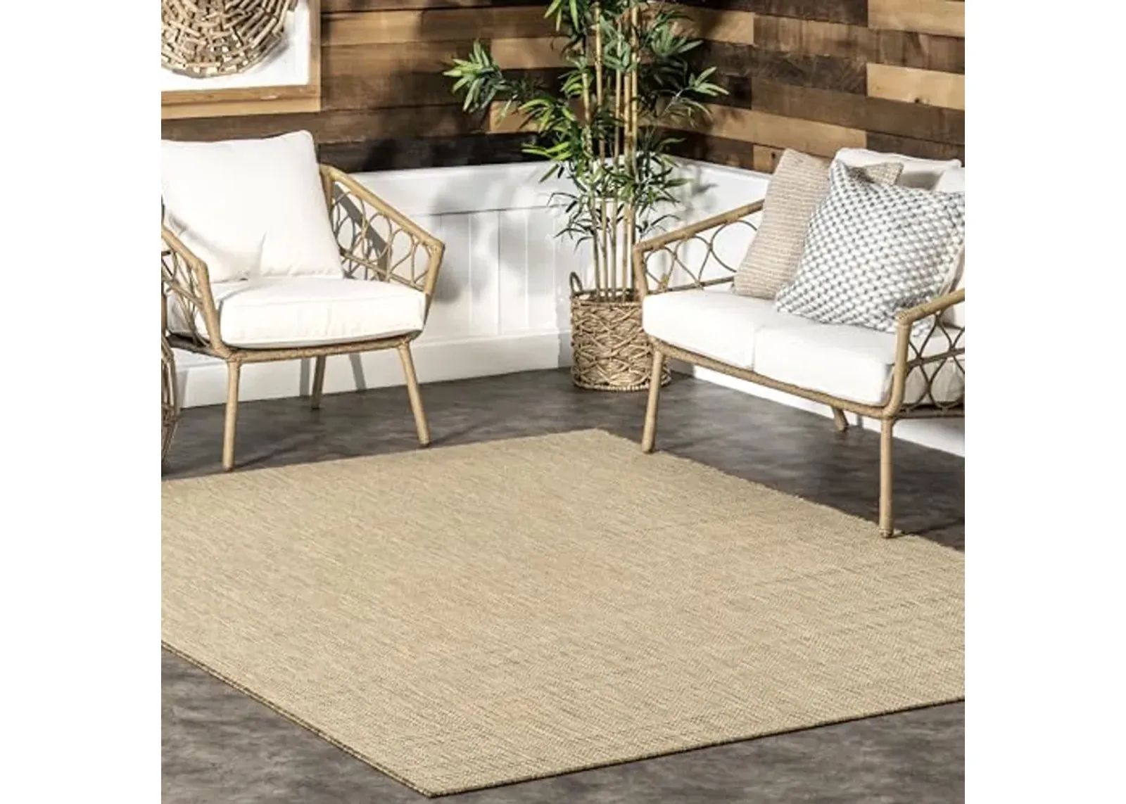 nuLOOM Rosy Classic Indoor/Outdoor Area Rug, 4x6, Natural