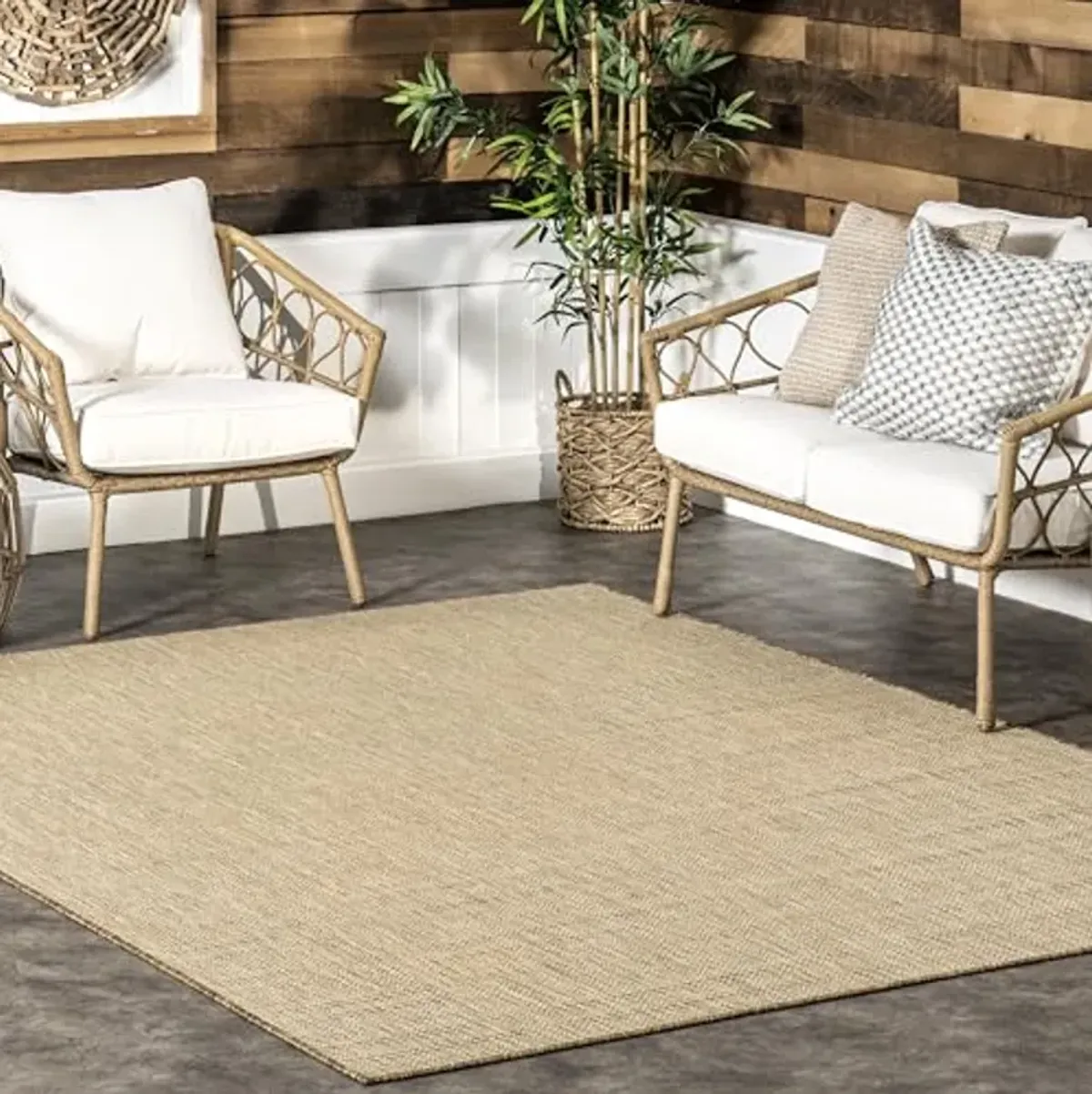 nuLOOM Rosy Classic Indoor/Outdoor Area Rug, 4x6, Natural