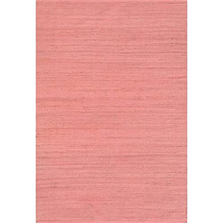 nuLOOM Handwoven Solid Elfriede Area Rug, 4' x 6', Pink