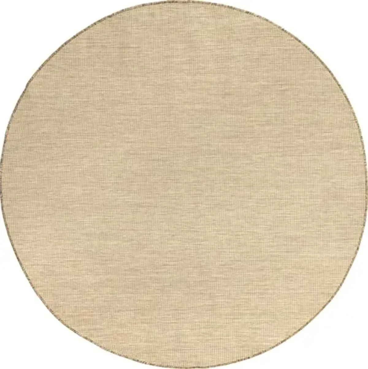 nuLOOM Outdoor Performance Collection Nakia Brown/Ivory, 6'7" Round, Soft, High Traffic, Stain Resistant, Easy Clean, Durable Area Rug for Indoor/Outdoor Patio, Deck, Porch, Garden, Courtyard