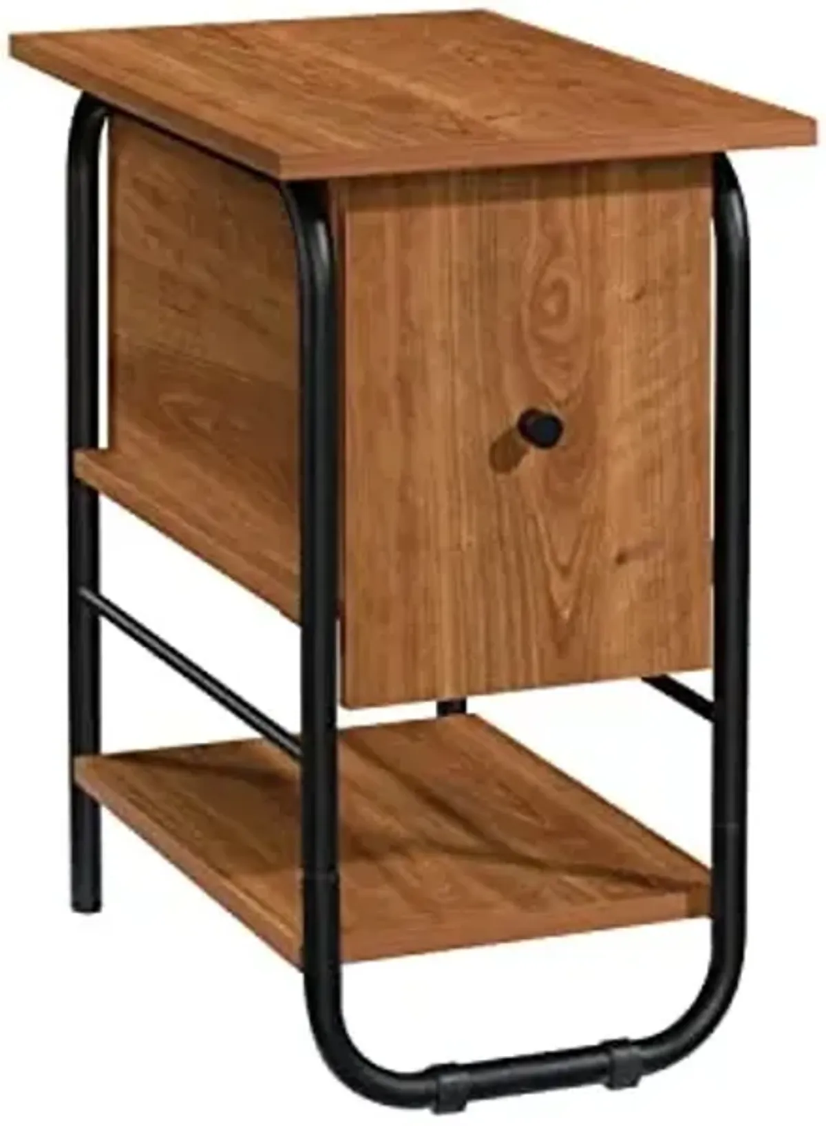 Sauder Union Plain Side Table with Flip Down Door, Prairie Cherry Finish