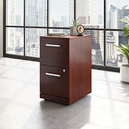 OFFICE WORKS BY SAUDER Affirm 2-Drawer Pedestal File Cabinet, L: 15.55" x W: 18.94" x H: 32.52", Classic Cherry