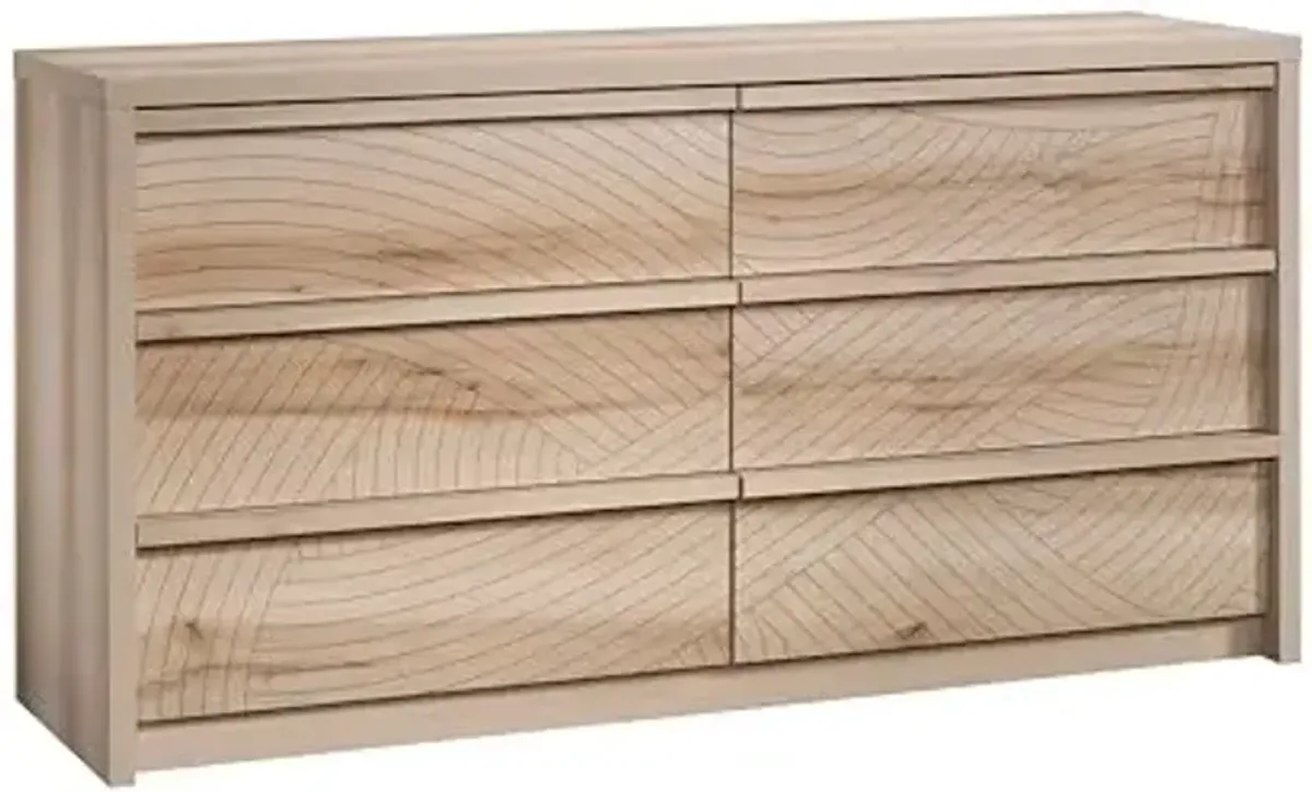 Sauder Harvey Park 6 Drawer Dresser for Bedroom Wooden Dressers & Chest of Drawers, in Pacific Maple