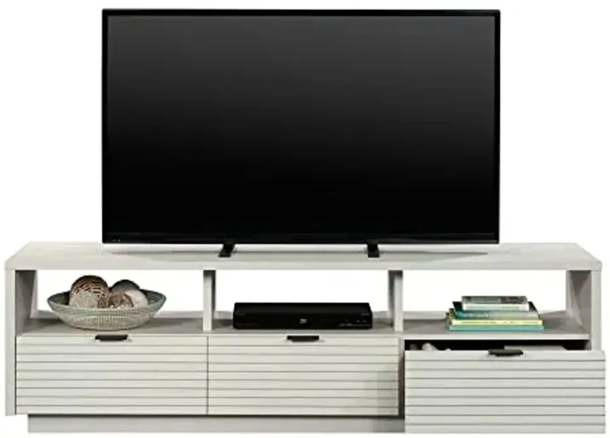 Sauder Harvey Park Modern TV Stand Media Console Credenza with Drawers and Storage Shelves, in Glacier Oak